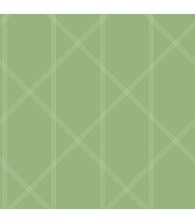 4074-26605 - Walcott Light Green Stitched Trellis Wallpaper by A Street
