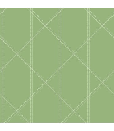4074-26605 - Walcott Light Green Stitched Trellis Wallpaper by A Street
