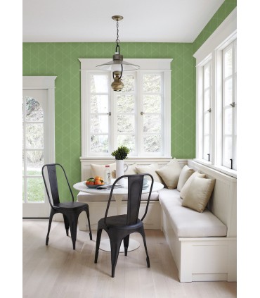 4074-26605 - Walcott Light Green Stitched Trellis Wallpaper by A Street