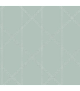 4074-26606 - Walcott Seafoam Stitched Trellis Wallpaper by A Street