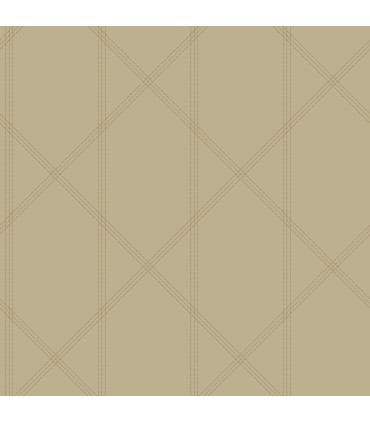 4074-26610 - Walcott Taupe Stitched Trellis Wallpaper by A Street