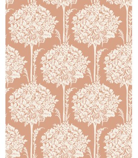 4074-26624 - Zaria Apricot Topiary Wallpaper by A Street