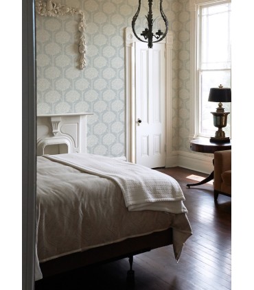 4074-26622 - Zaria Light Blue Topiary Wallpaper by A Street