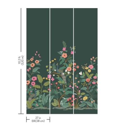 RP7398M - Peacock Wallpaper Mural by Rifle Paper Co.