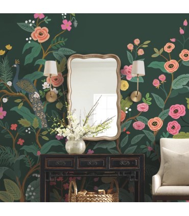 RP7398M - Peacock Wallpaper Mural by Rifle Paper Co.