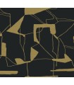 MD7115 - Black & Gold Abstract Geo Wallpaper- Modern Metals 2