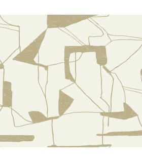 MD7113 - Cream & Gold Abstract Geo Wallpaper- Modern Metals 2