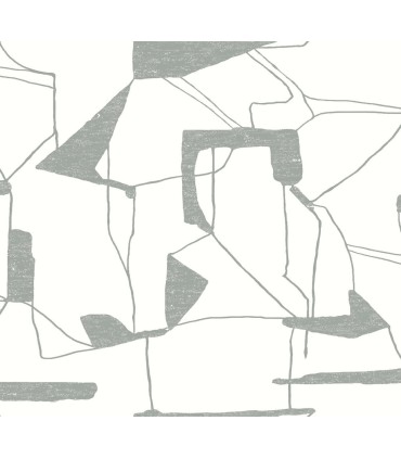 MD7114 - White and Silver Abstract Geo Wallpaper- Modern Metals 2