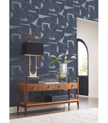 MD7112 - Navy and Silver Abstract Geo Wallpaper- Modern Metals 2 MD7112 - Navy and Silver Abstract Geo Wallpaper- Modern Metals 2