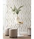 MD7171 - Cream and Gold Graceful Geo Wallpaper- Modern Metals 2