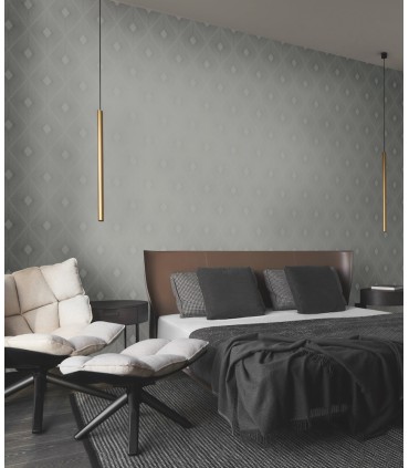 MD7132 -  Fog Grey and Silver Harlowe Wallpaper- Modern Metals 2