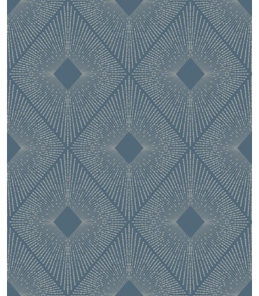 MD7131 -  Blue and Silver Harlowe Wallpaper- Modern Metals 2