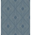 MD7131 -  Blue and Silver Harlowe Wallpaper- Modern Metals 2