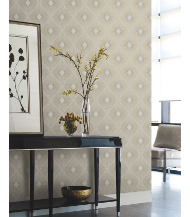 MD7133 -  Light Grey and Gold Harlowe Wallpaper- Modern Metals 2