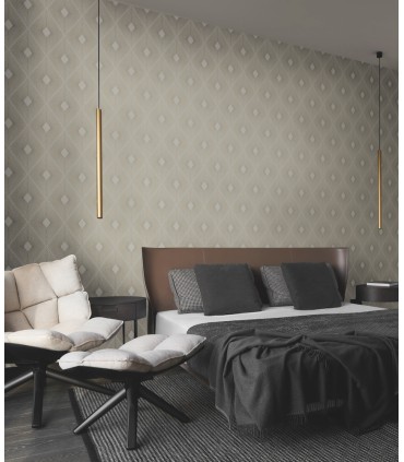 MD7133 -  Light Grey and Gold Harlowe Wallpaper- Modern Metals 2