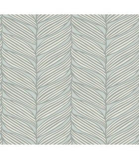 MD7165 - Blue & Silver Luminous Leaves Wallpaper- Modern Metals 2