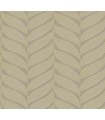 MD7164 - Grey and Gold Luminous Leaves Wallpaper- Modern Metals 2