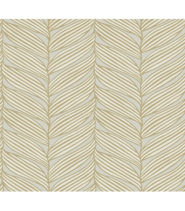 MD7162 - Nuetral and Gold Luminous Leaves Wallpaper- Modern Metals 2