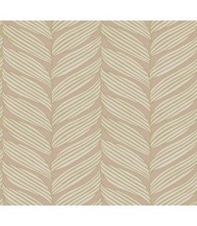 MD7161 - Blush and Gold Luminous Leaves Wallpaper- Modern Metals 2