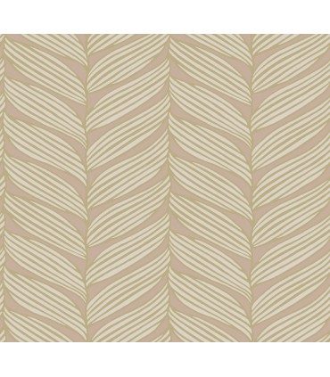 MD7161 - Blush and Gold Luminous Leaves Wallpaper- Modern Metals 2