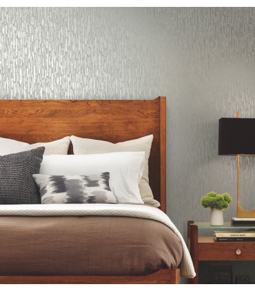 MD7153 - Pale Green and Silver Metallic Cascade Wallpaper- Modern Metals 2