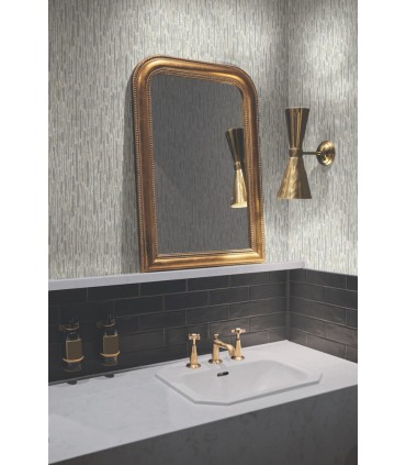 MD7151 - Cream & Silver Metallic Cascade Wallpaper- Modern Metals 2