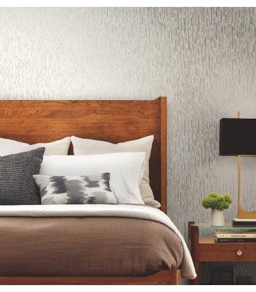 MD7151 - Cream & Silver Metallic Cascade Wallpaper- Modern Metals 2