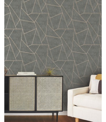 NW3502 - Dark Grey & Gold Nazca Wallpaper-Modern Metals 2