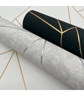 MD7181 - Black & Gold Nazca Wallpaper- Modern Metals 2