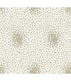 MD7103 - Cream & Gold Petite Leaves Wallpaper- Modern Metals 2