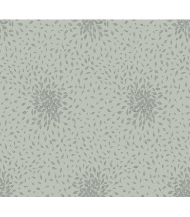 MD7104 - Green and Silver Petite Leaves Wallpaper- Modern Metals 2