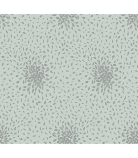 MD7101 - Blue and Silver Petite Leaves Wallpaper- Modern Metals 2