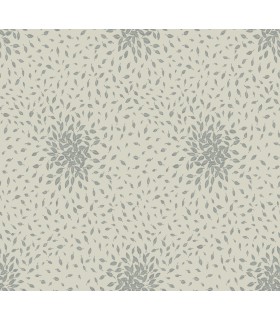 MD7105 - Beige and Silver Petite Leaves Wallpaper- Modern Metals 2