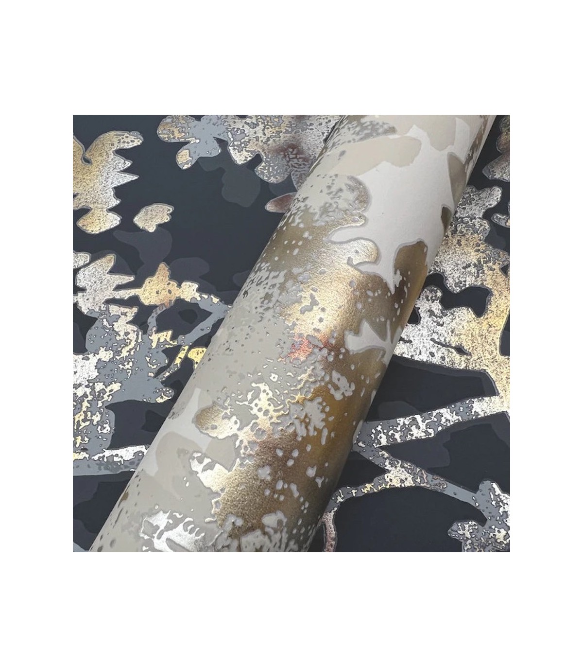 NW3580 - Black & Multi Shimmering Foliage Wallpaper-Modern