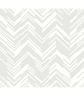 MD7223 - White & Silver Polished Chevron Wallpaper- Modern Metals 2