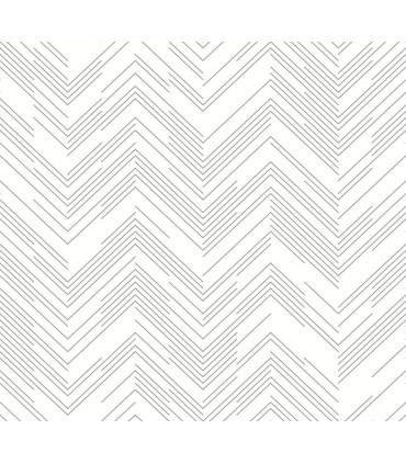 MD7223 - White & Silver Polished Chevron Wallpaper- Modern Metals 2