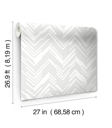 MD7223 - White & Silver Polished Chevron Wallpaper- Modern Metals 2