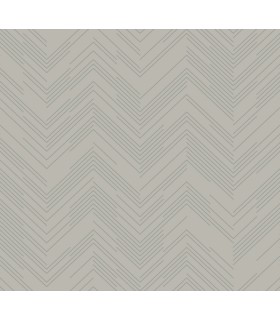 MD7227 - Taupe & Silver Polished Chevron Wallpaper- Modern Metals 2