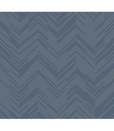 MD7224 - Blue and Silver Polished Chevron Wallpaper- Modern Metals 2