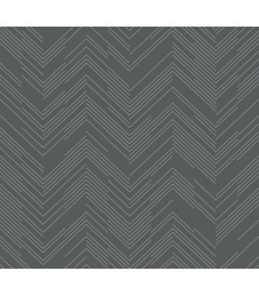 MD7226 - Charcoal and Silver Polished Chevron Wallpaper- Modern Metals 2