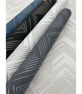 MD7225 - Cream and Gold Polished Chevron Wallpaper- Modern Metals 2