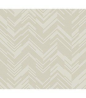 MD7225 - Cream and Gold Polished Chevron Wallpaper- Modern Metals 2