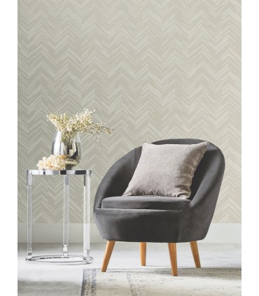 MD7225 - Cream and Gold Polished Chevron Wallpaper- Modern Metals 2
