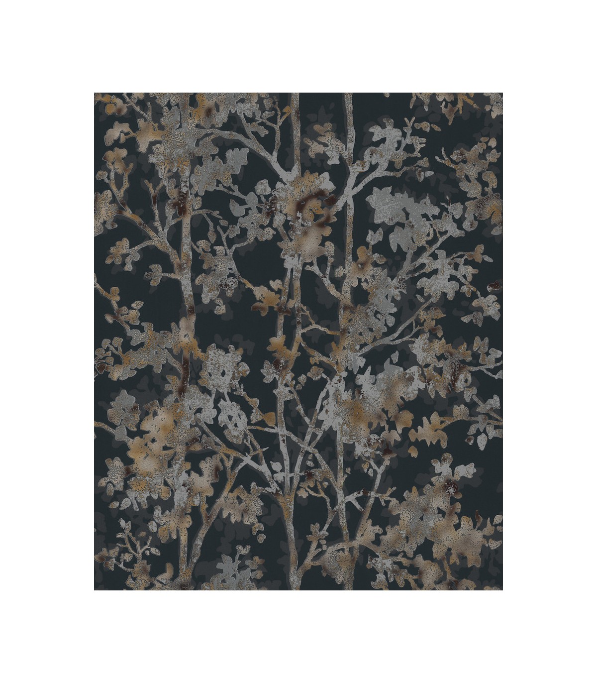 NW3580 - Black & Multi Shimmering Foliage Wallpaper-Modern