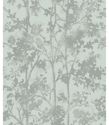 MD7142 - Spa and Silver Shimmering Foliage Wallpaper- Modern Metals 2