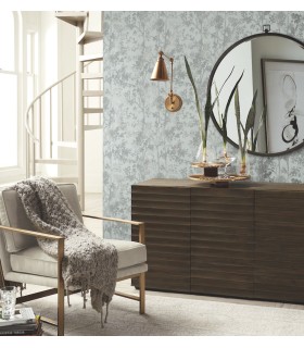 MD7142 - Spa and Silver Shimmering Foliage Wallpaper- Modern Metals 2