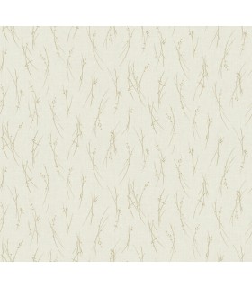 MD7192 - Cream and Gold Sprigs Wallpaper- Modern Metals 2
