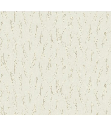 MD7192 - Cream and Gold Sprigs Wallpaper- Modern Metals 2