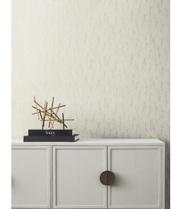 MD7192 - Cream and Gold Sprigs Wallpaper- Modern Metals 2