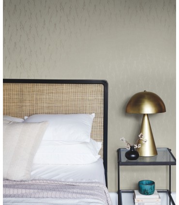 MD7192 - Cream and Gold Sprigs Wallpaper- Modern Metals 2